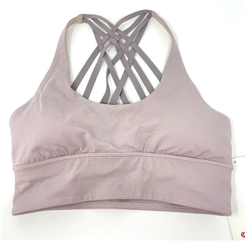Lululemon Free to Be Moved Bra Powdered Mauve Dark Chrome Sz 8 A/B Cups